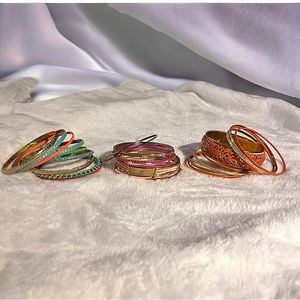 3 Sets of Multicolored Bangles